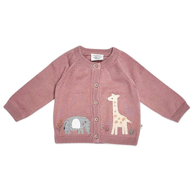 Elephant Giraffe Baby Cardigan Sweater (Organic)