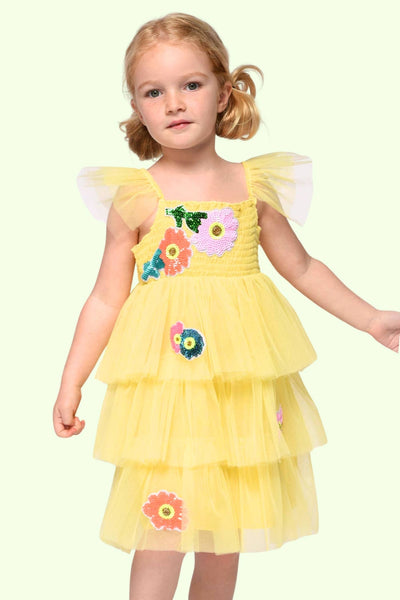 Yellow Floral Tutu Dress