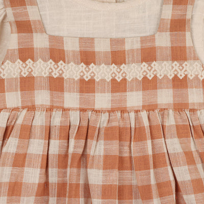 Organic Pinafore Gingham Baby Dress, Shirt & Bloomer