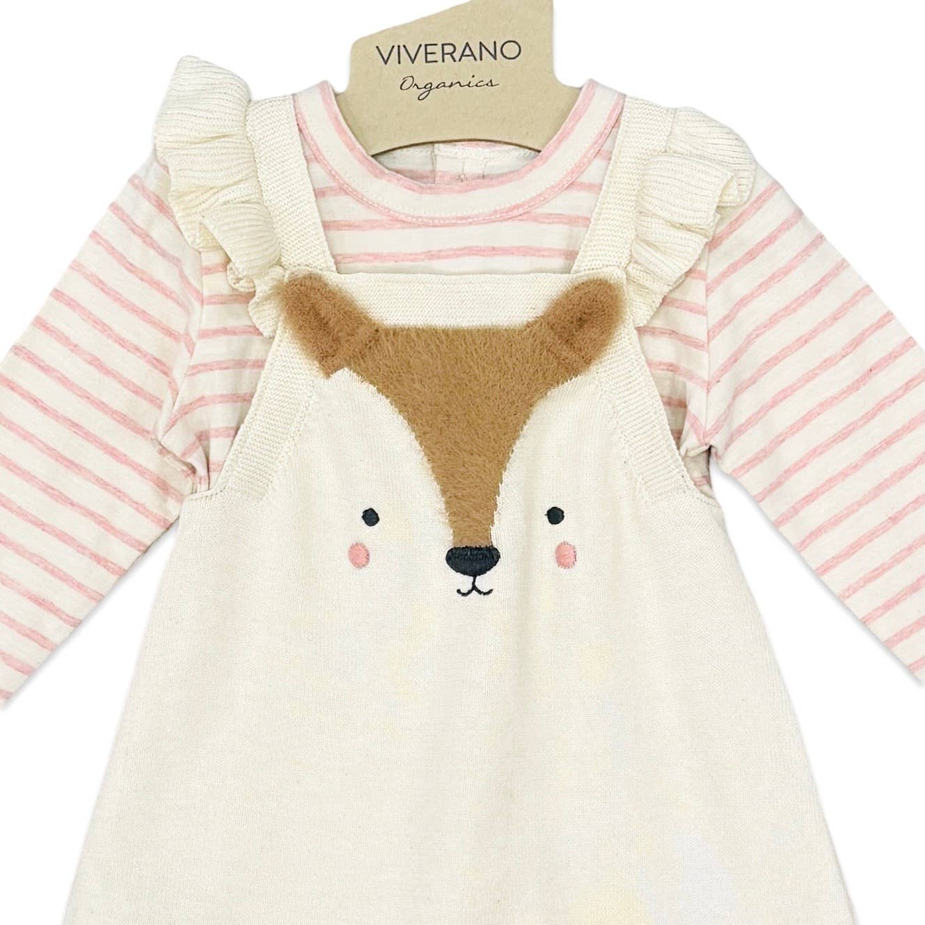 Furry Fox Jacquard Knit Baby Tunic Dress Set organic