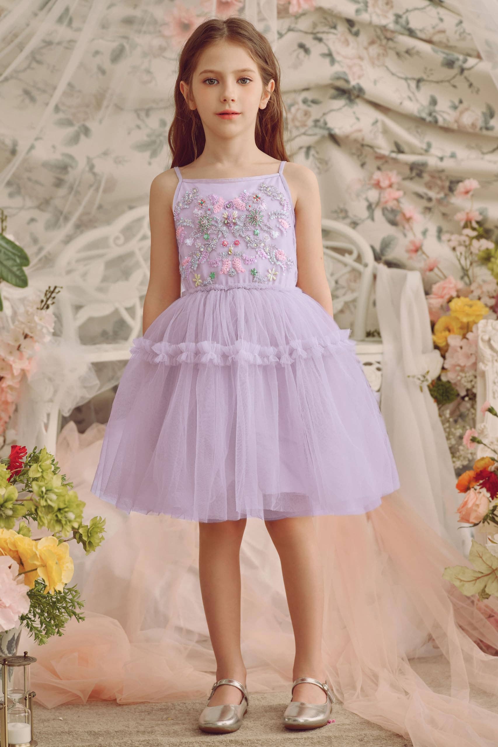 Embroidered Tulle Princess Dress