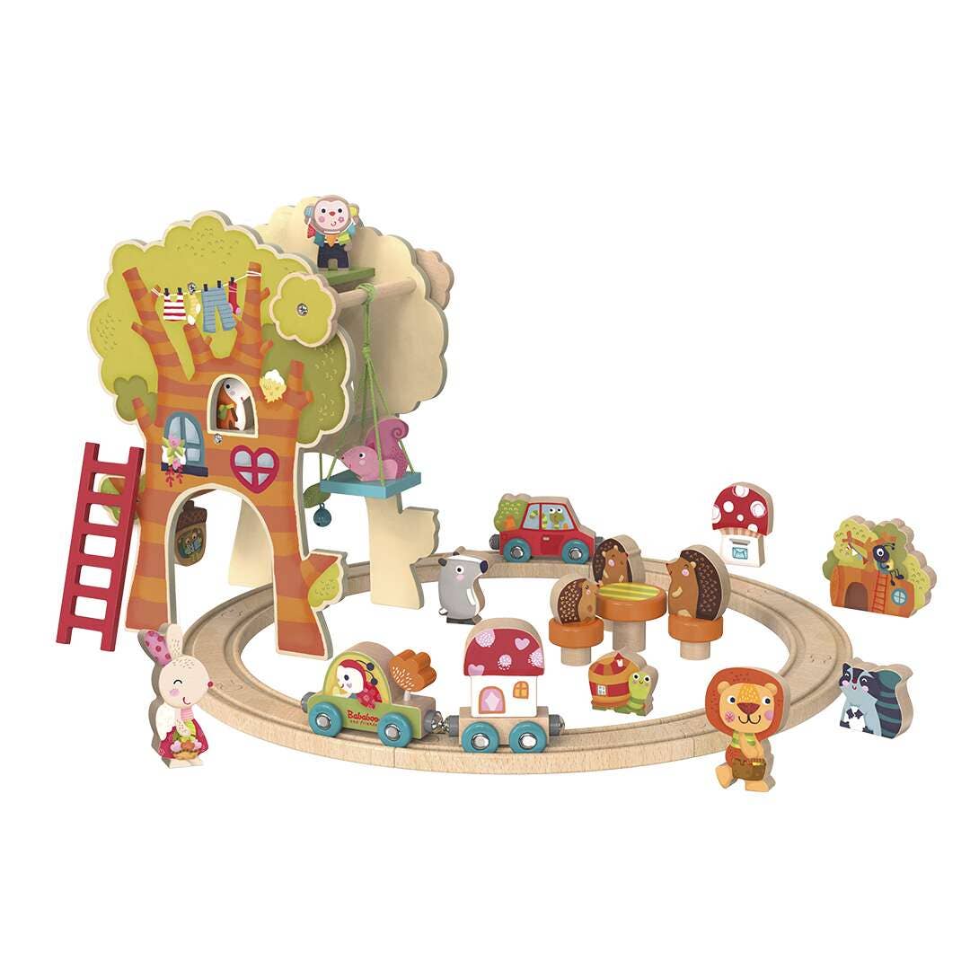 Tree House Play World with Wooden Train Tracks [24+ Months]