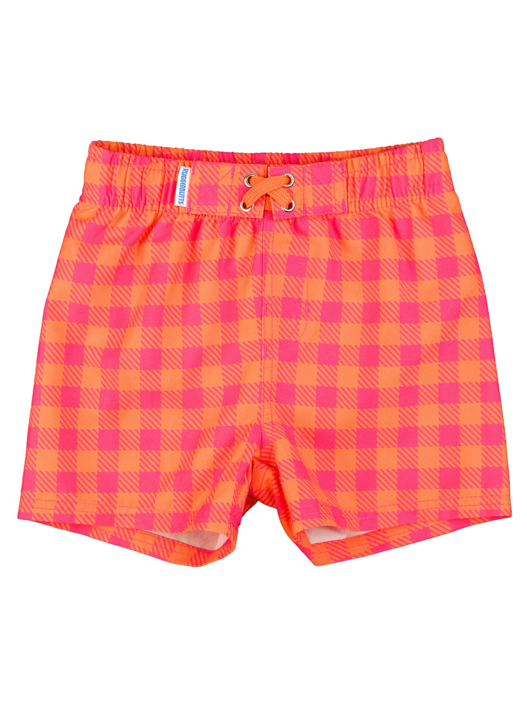 Boys Sunset Sorbet Gingham Swim Trunks