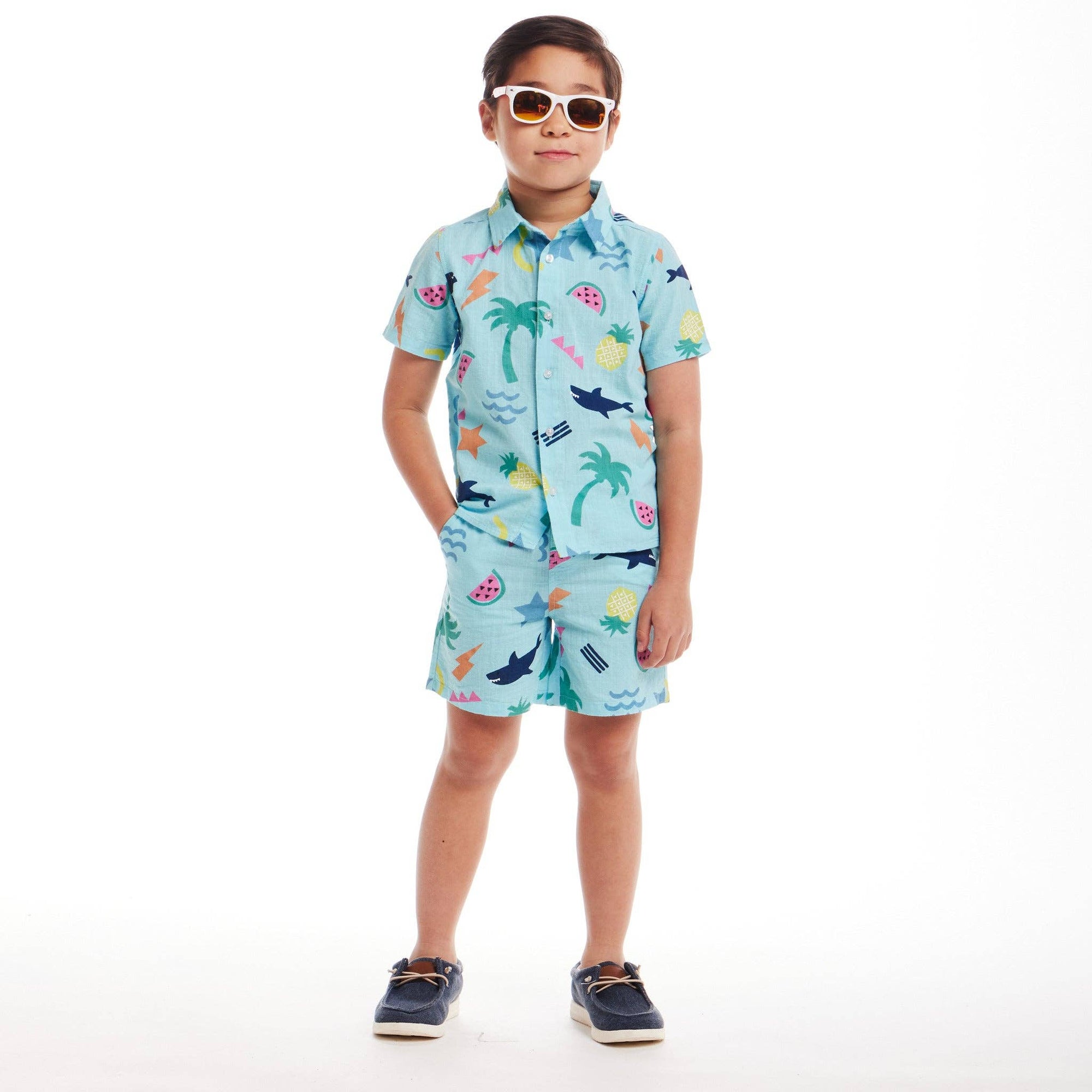Fun Print Buttondown Set | Tropical Adventure