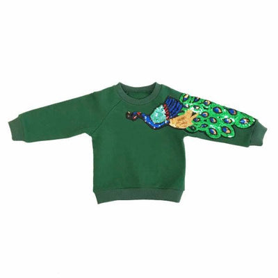 Sequin Peacock Patch Sweatshirt