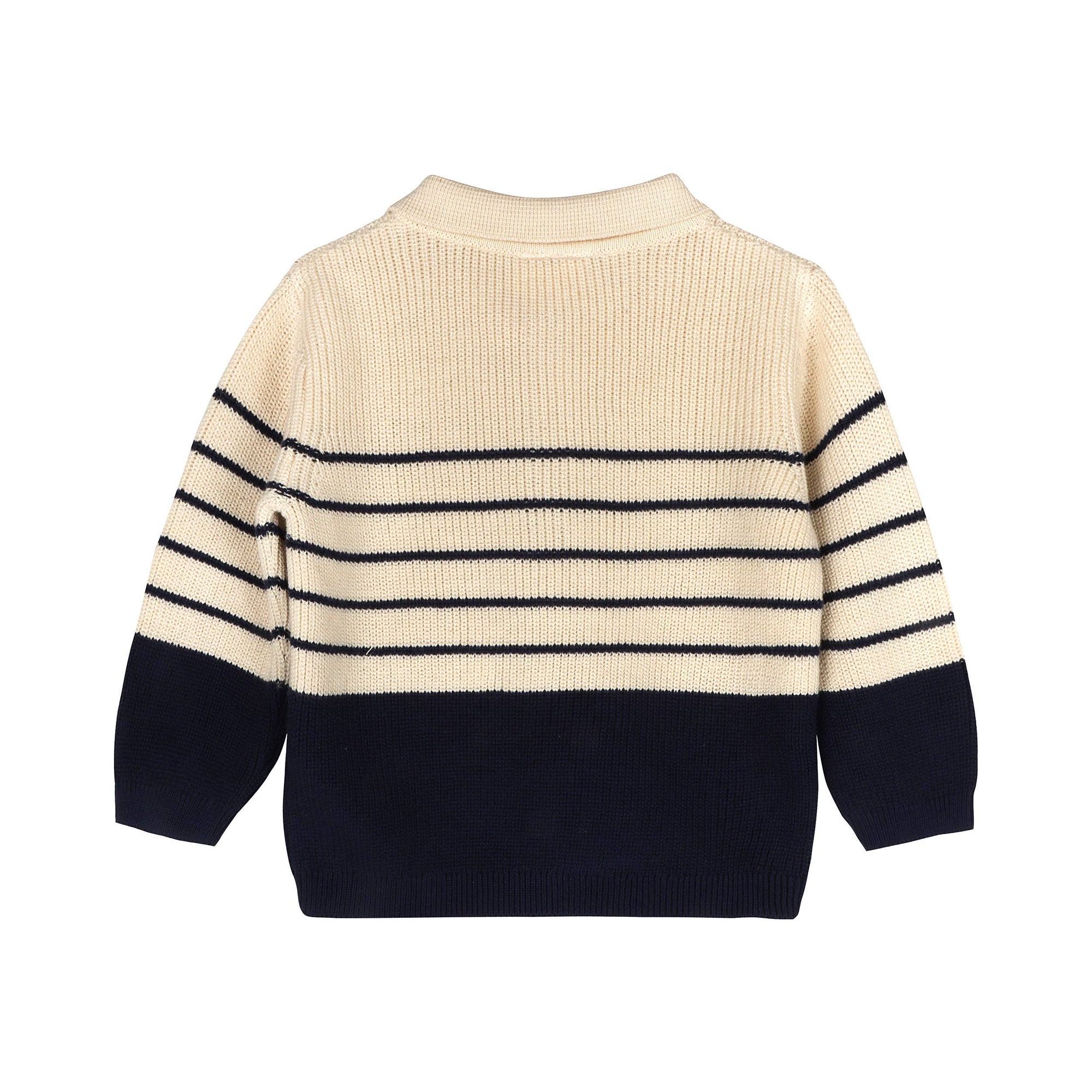 Classic Stripe Polo Sweater Knit Baby Pullover & Pant Set