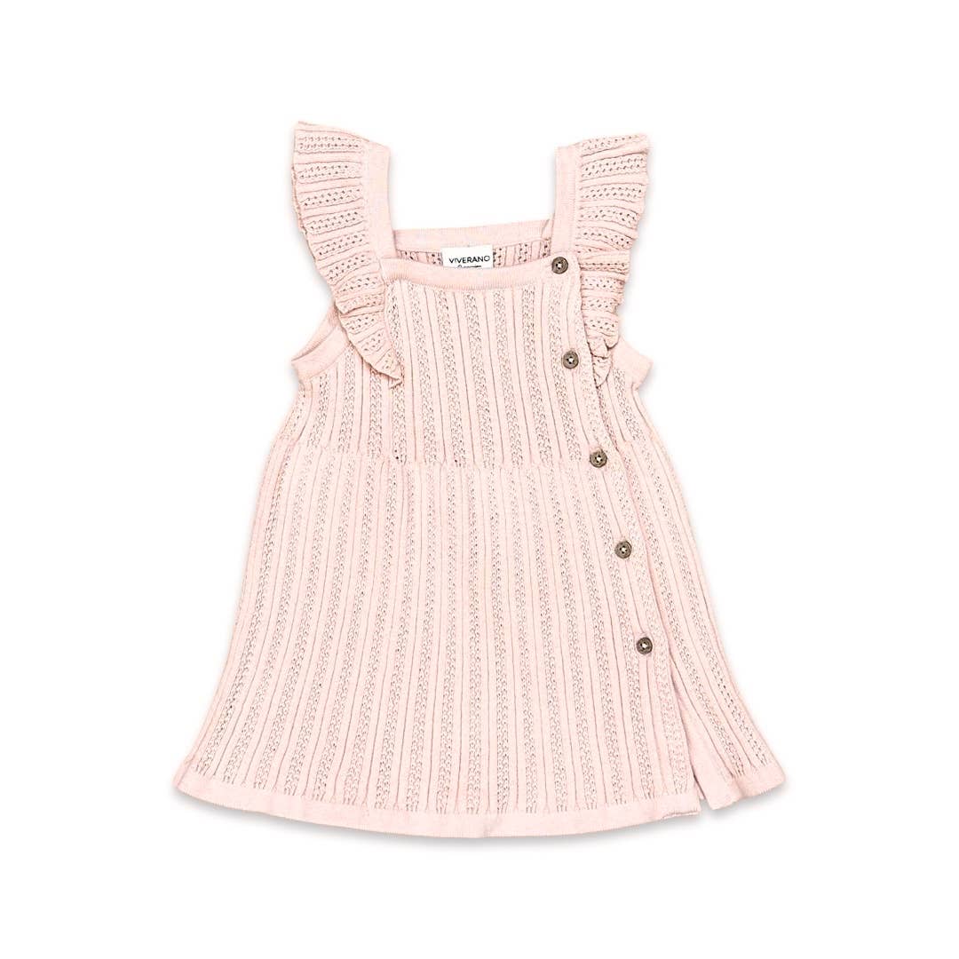 Organic Knit Pointelle Baby Sweater Dress