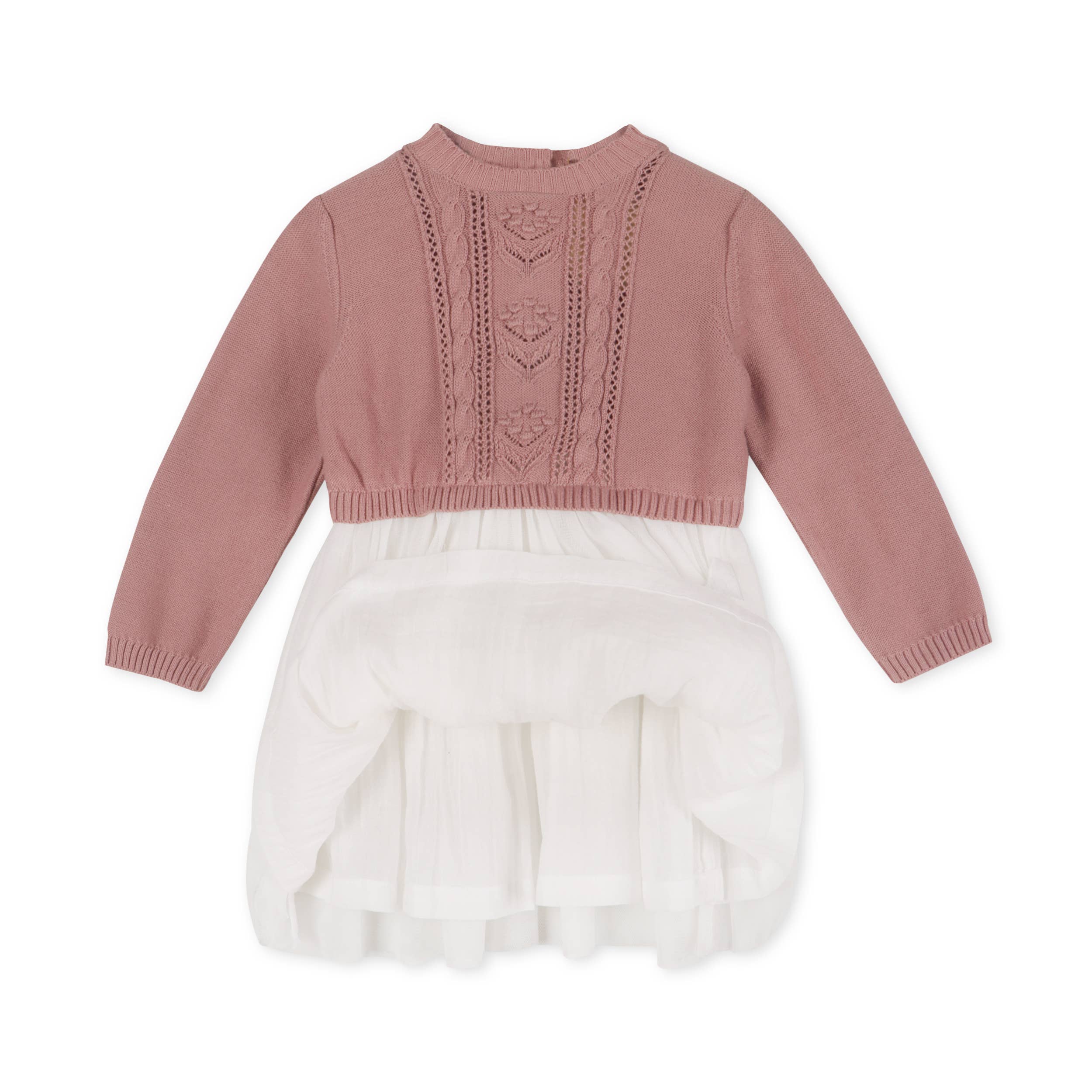 Cable Floral Sweater Knit Top & Tutu Baby Dress (Organic)