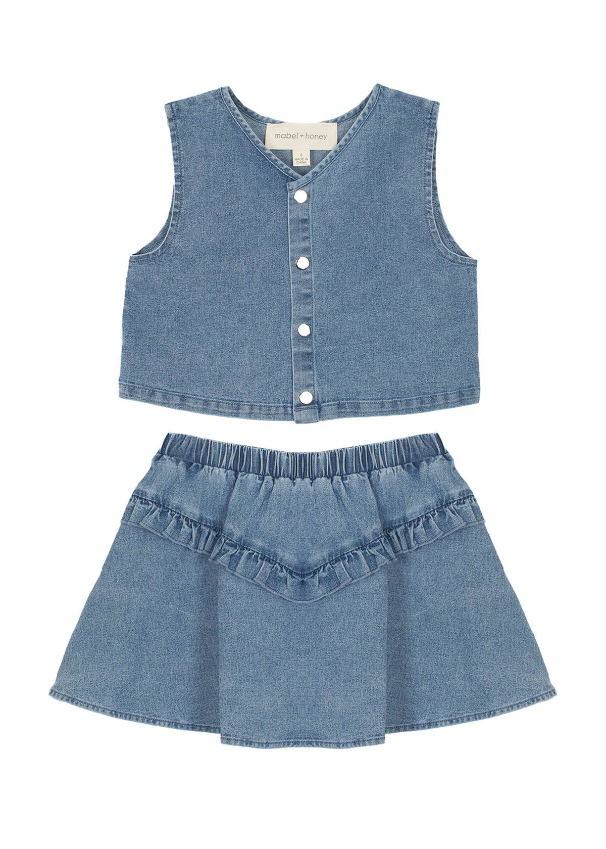 Zoey Denim Two Piece Dress Set