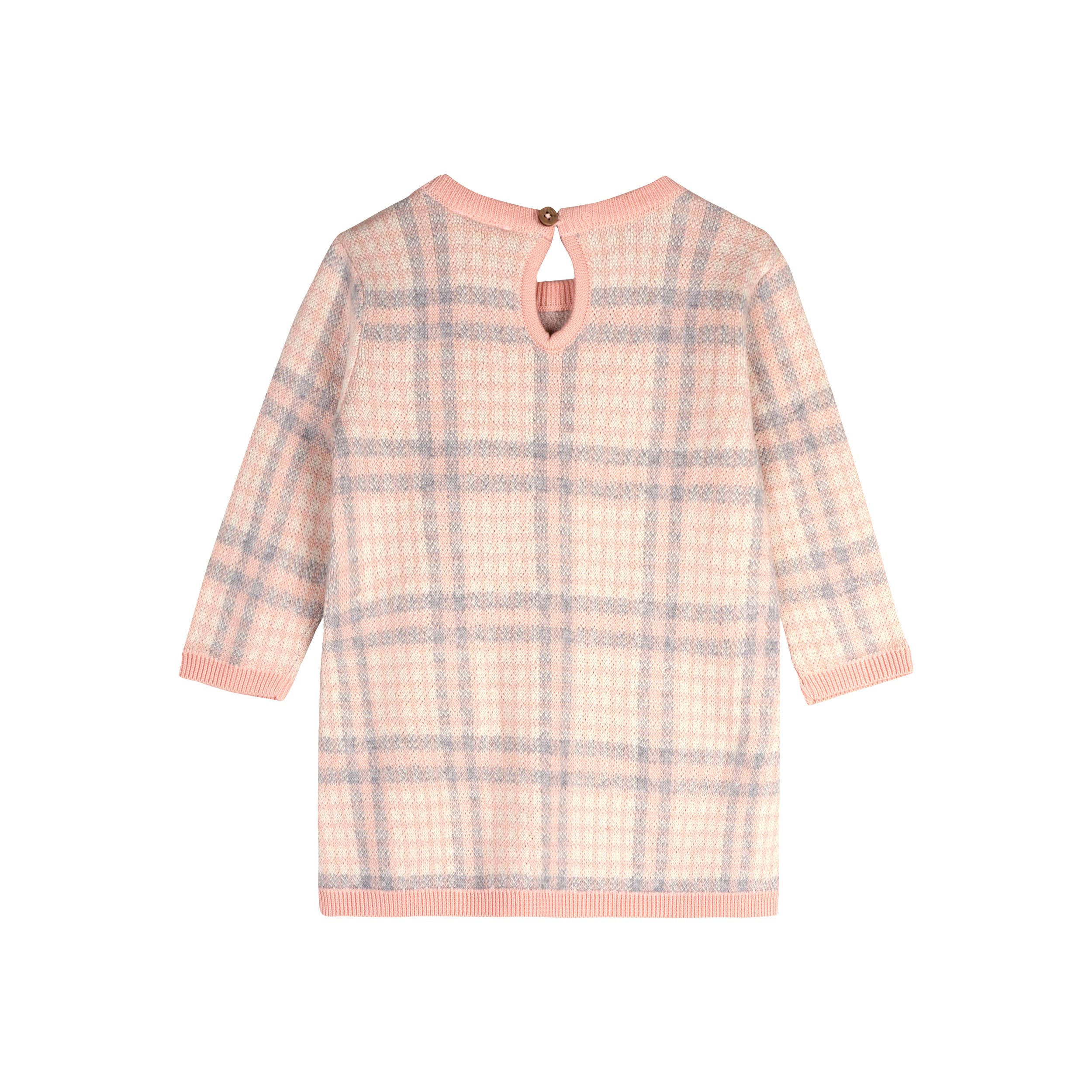 Sophie Bow Checkered Sweater Knit Baby Dress -Organic Cotton