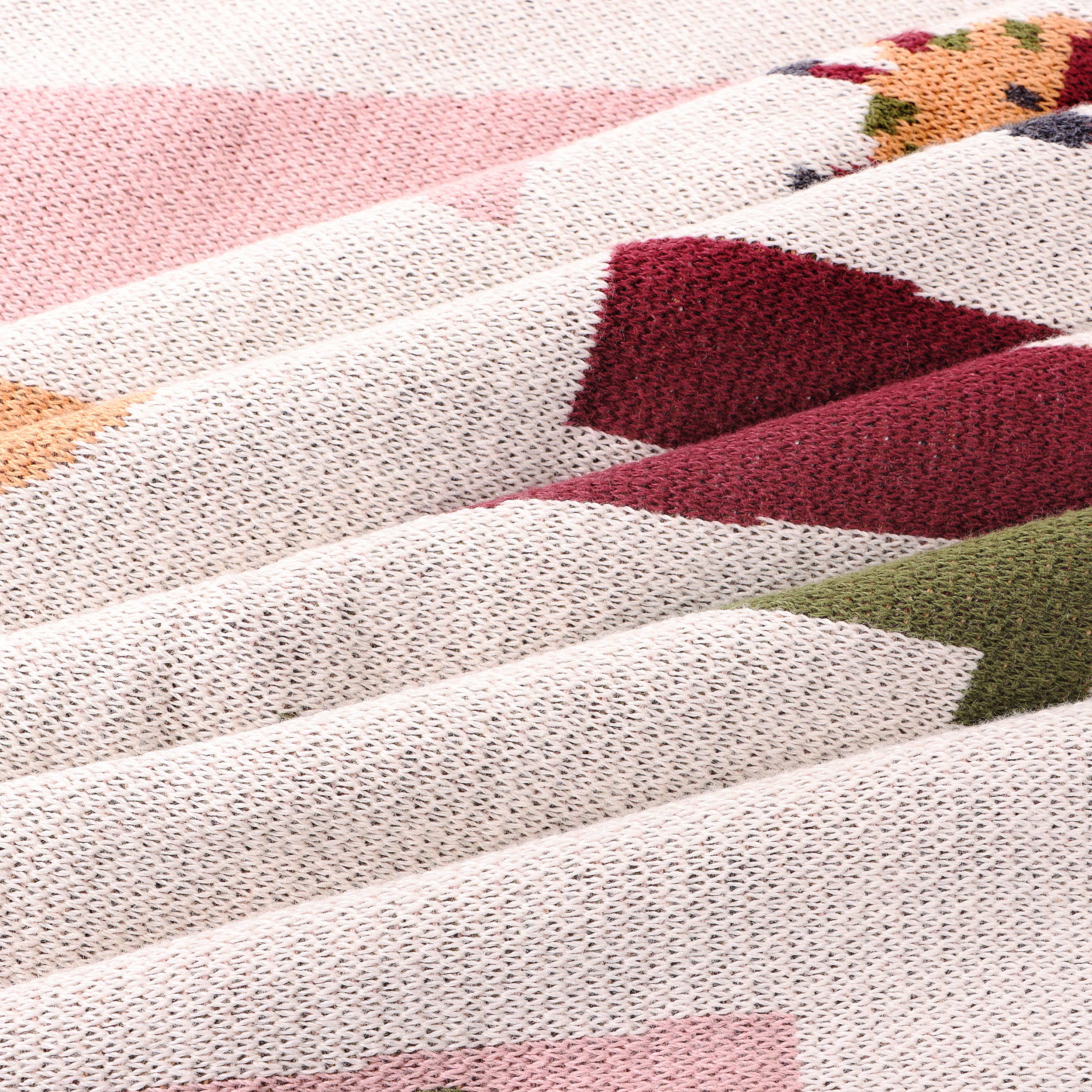 Alphabet Blush - Organic Jacquard Sweater Knit Baby Blanket