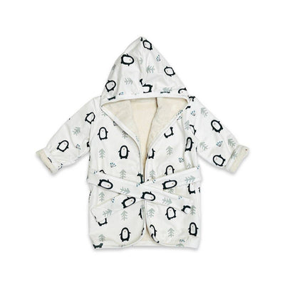 ORGANIC Penguin Hooded Baby Bath Robe