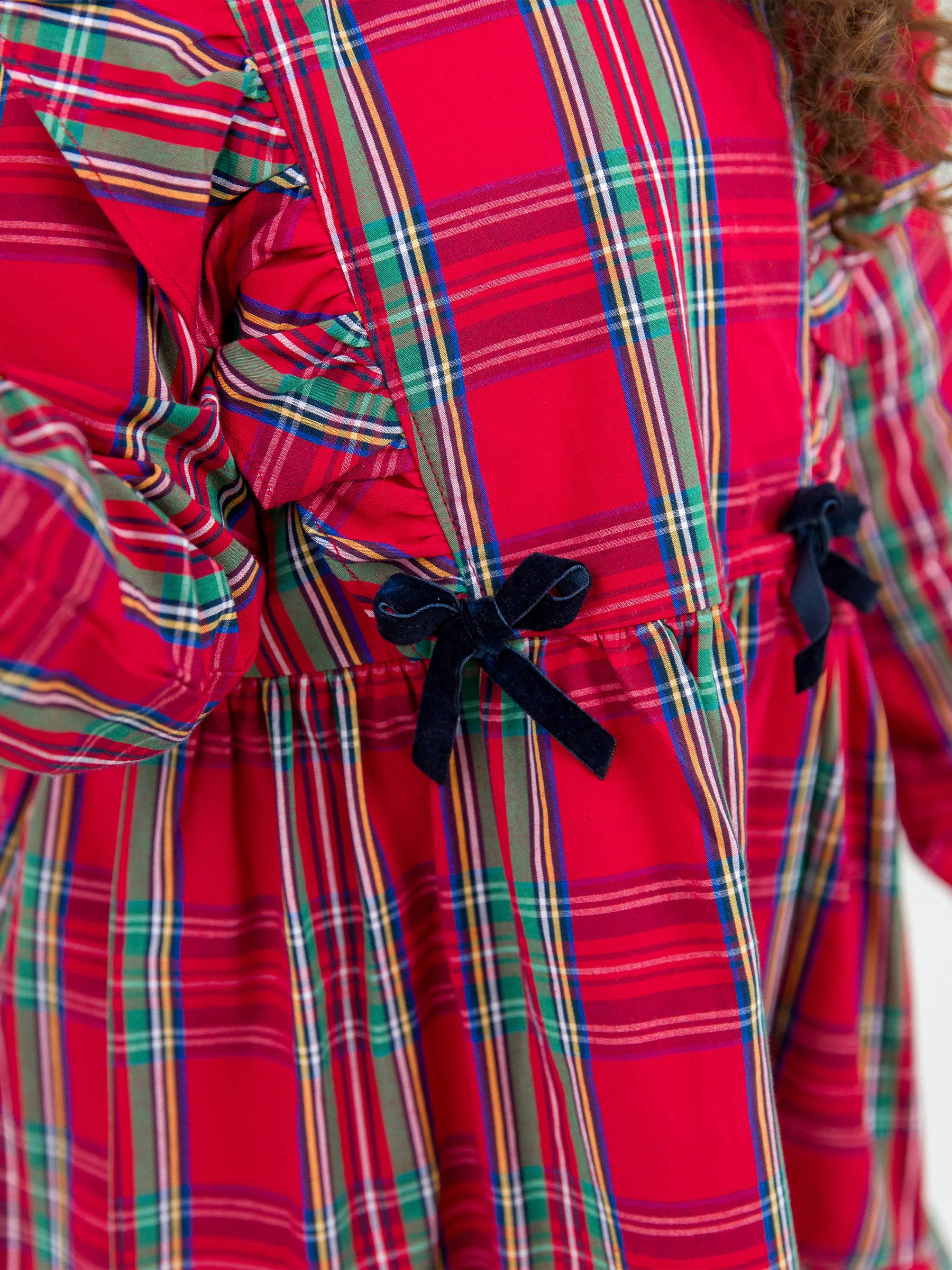 Plaid Ruffle Bow Dress