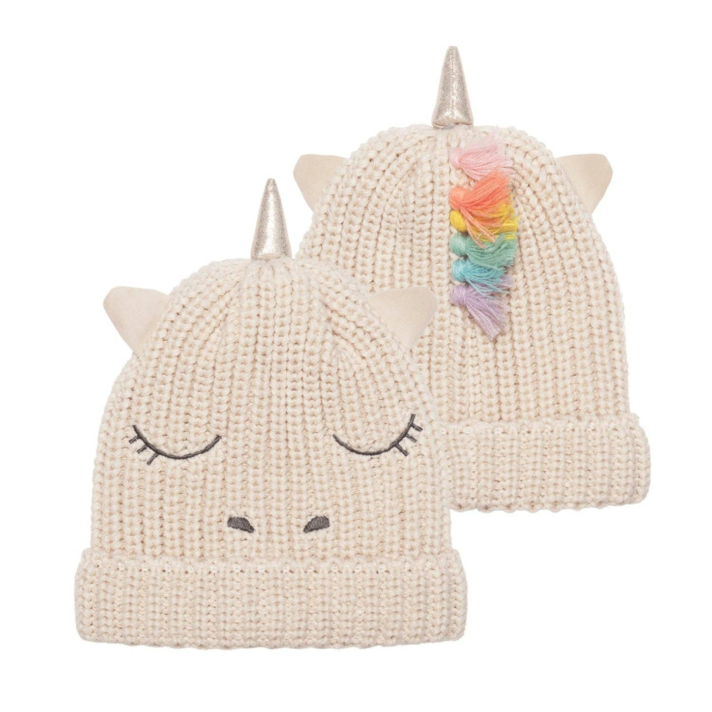 Rainbow Unicorn Knitted Hat 3-6 Years