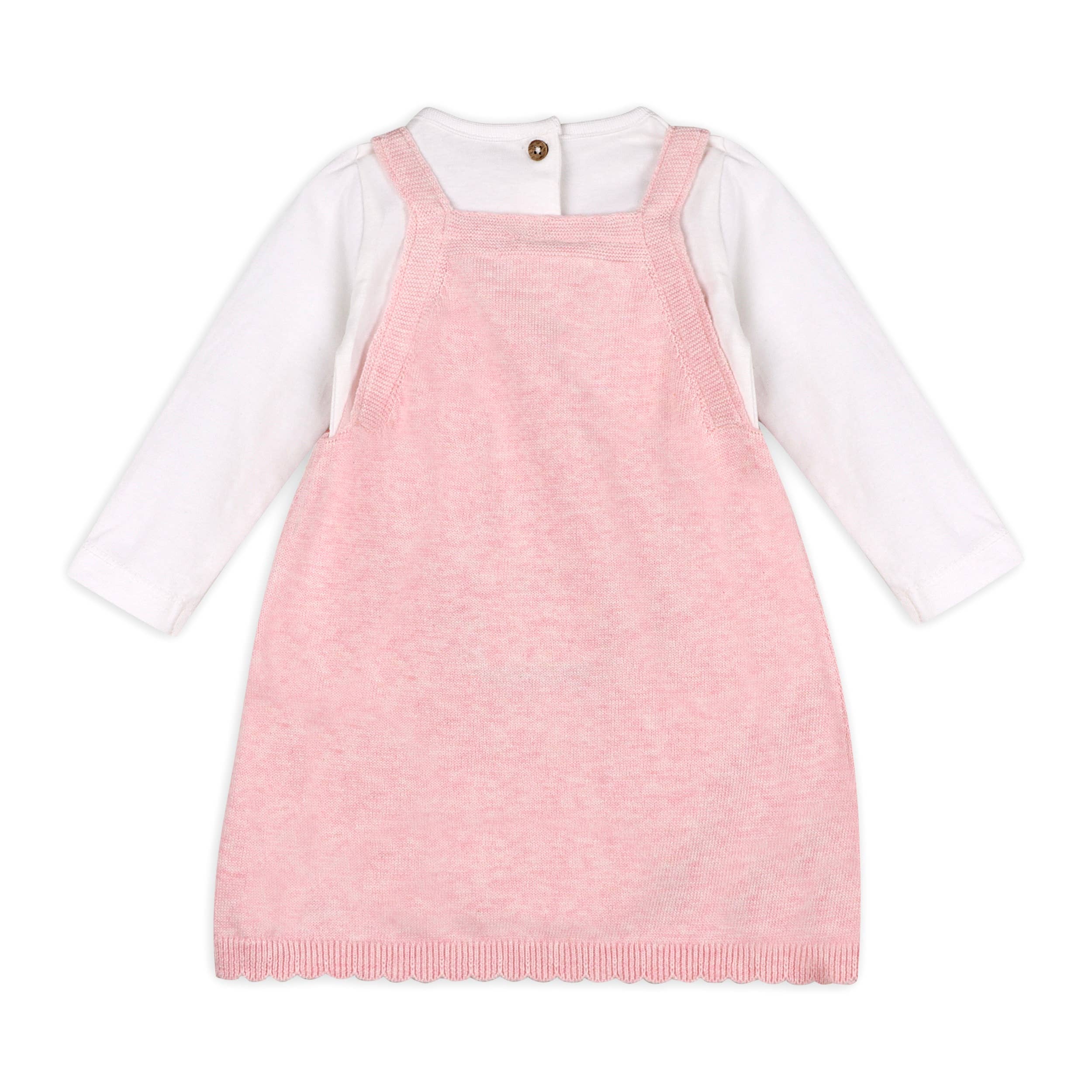 Floral Embroidered Tunic Baby Knit Dress Set (Organic)