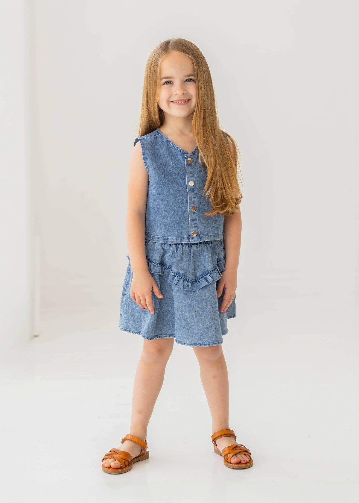 Zoey Denim Two Piece Dress Set