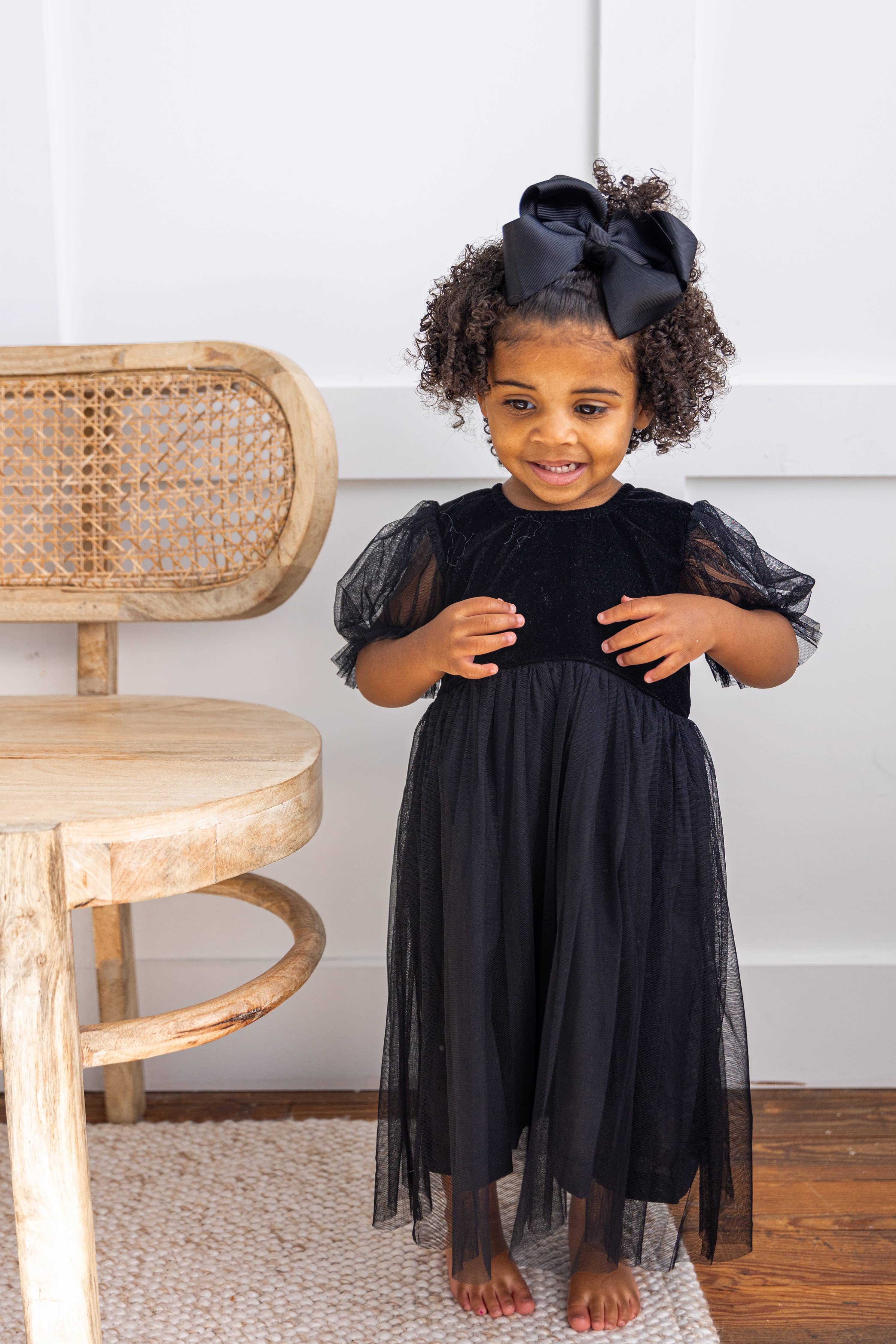 Black Tulle Puff Dress