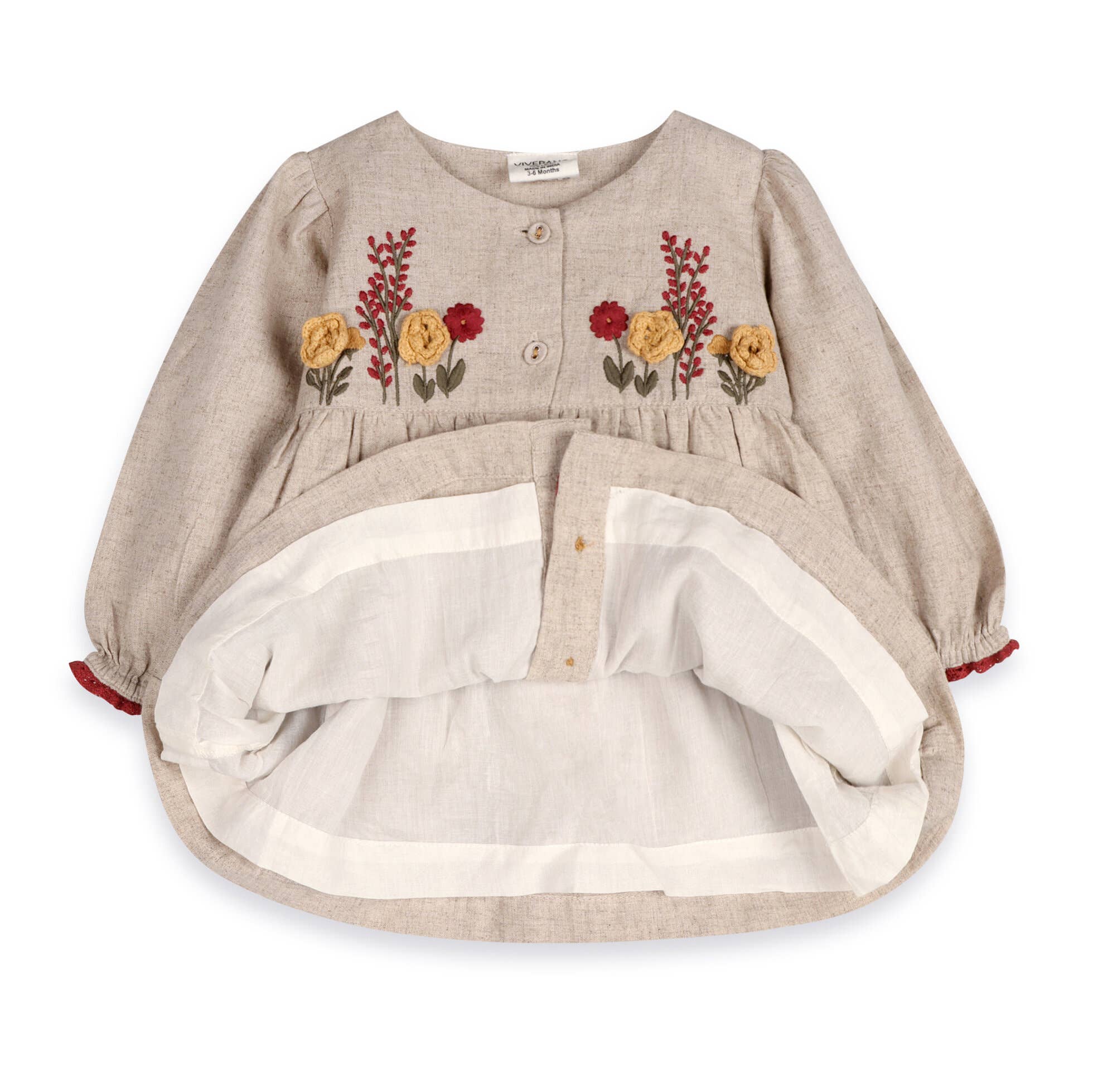Ravello Embroidered Baby Dress & Bloomer (Linen Blend)