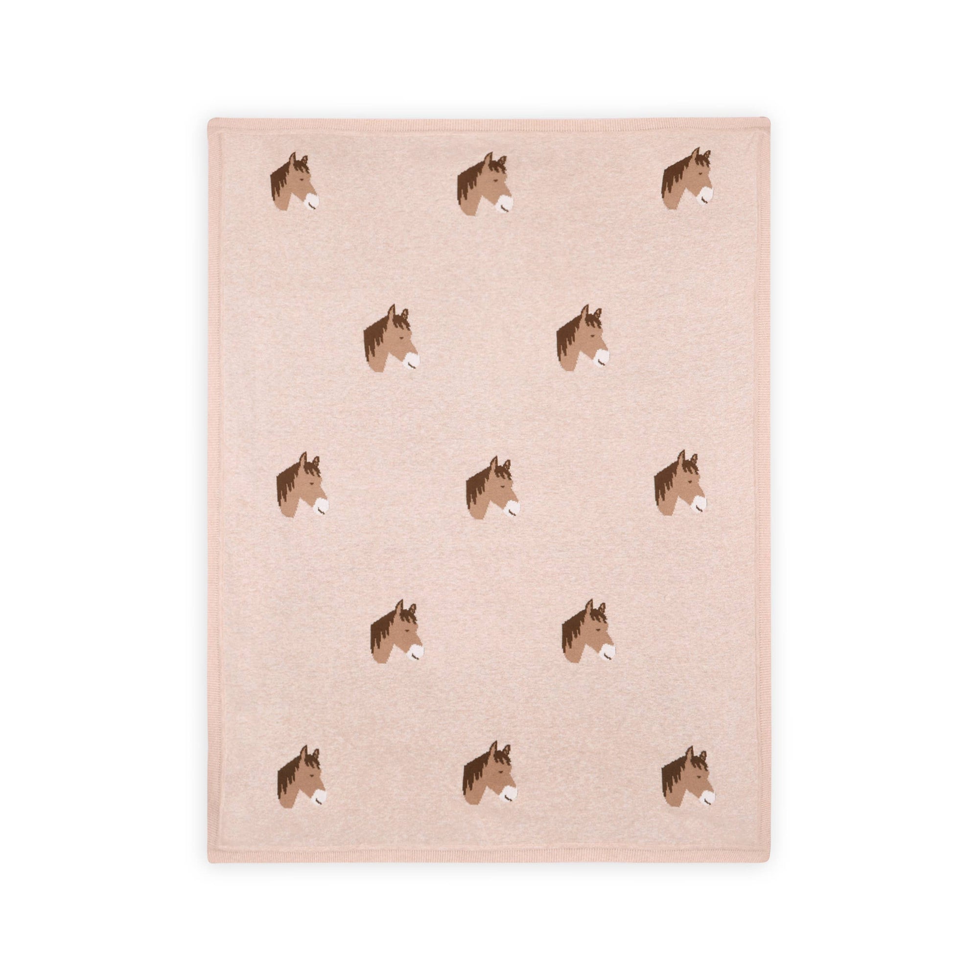 Horse Dreams - Organic Cotton Jacquard Knit Baby Blanket