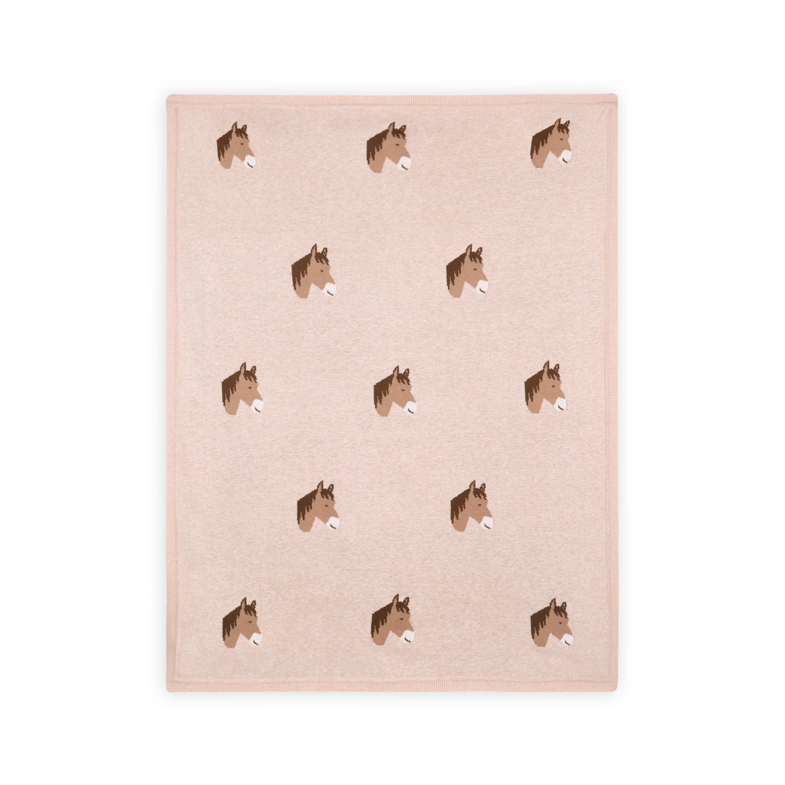 Horse Dreams - Organic Cotton Jacquard Knit Baby Blanket