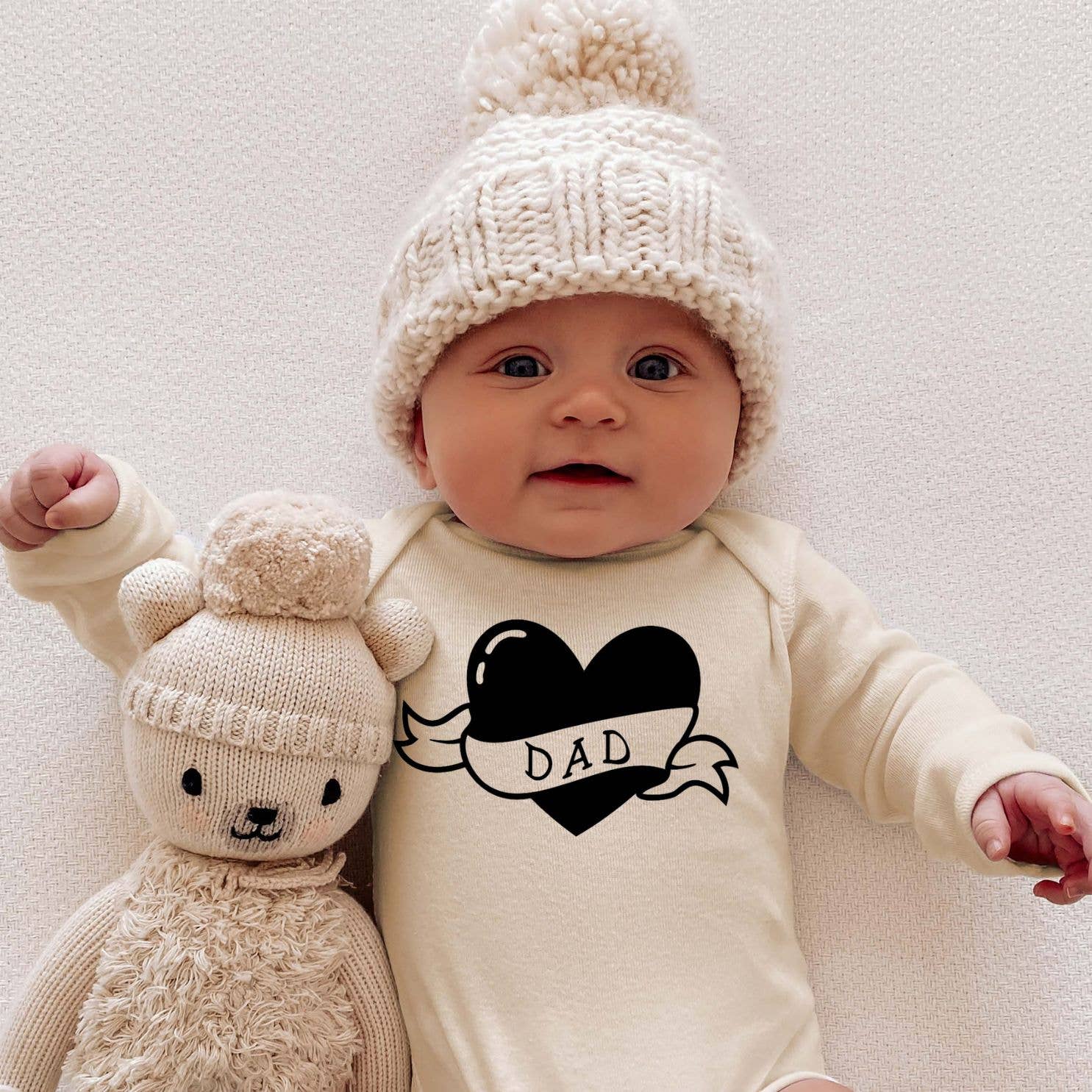 Dad Tattoo Heart Baby Bodysuit