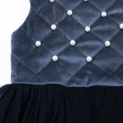 Pearl Accents Quilted Dress