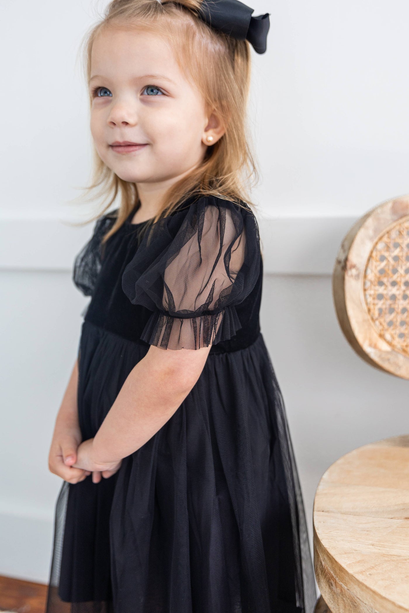 Black Tulle Puff Dress