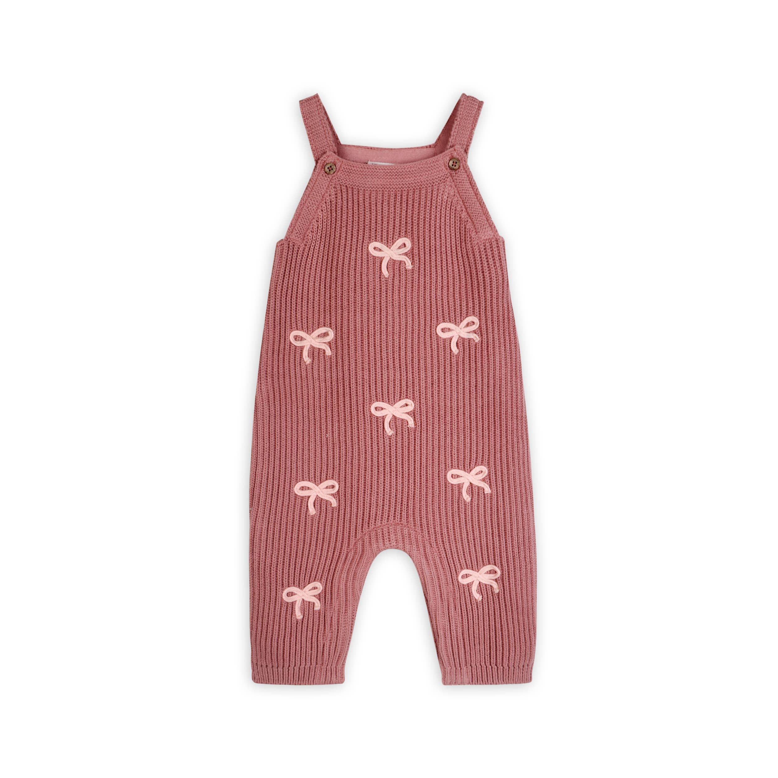 Sweet Bow Embroidered Sweater Knit Baby Jumpsuit (Organic)
