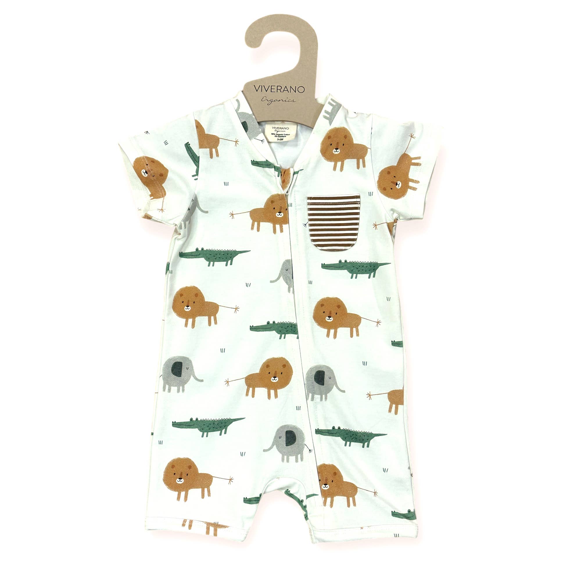 Organic Cottton Savannah Zip Short Baby Romper