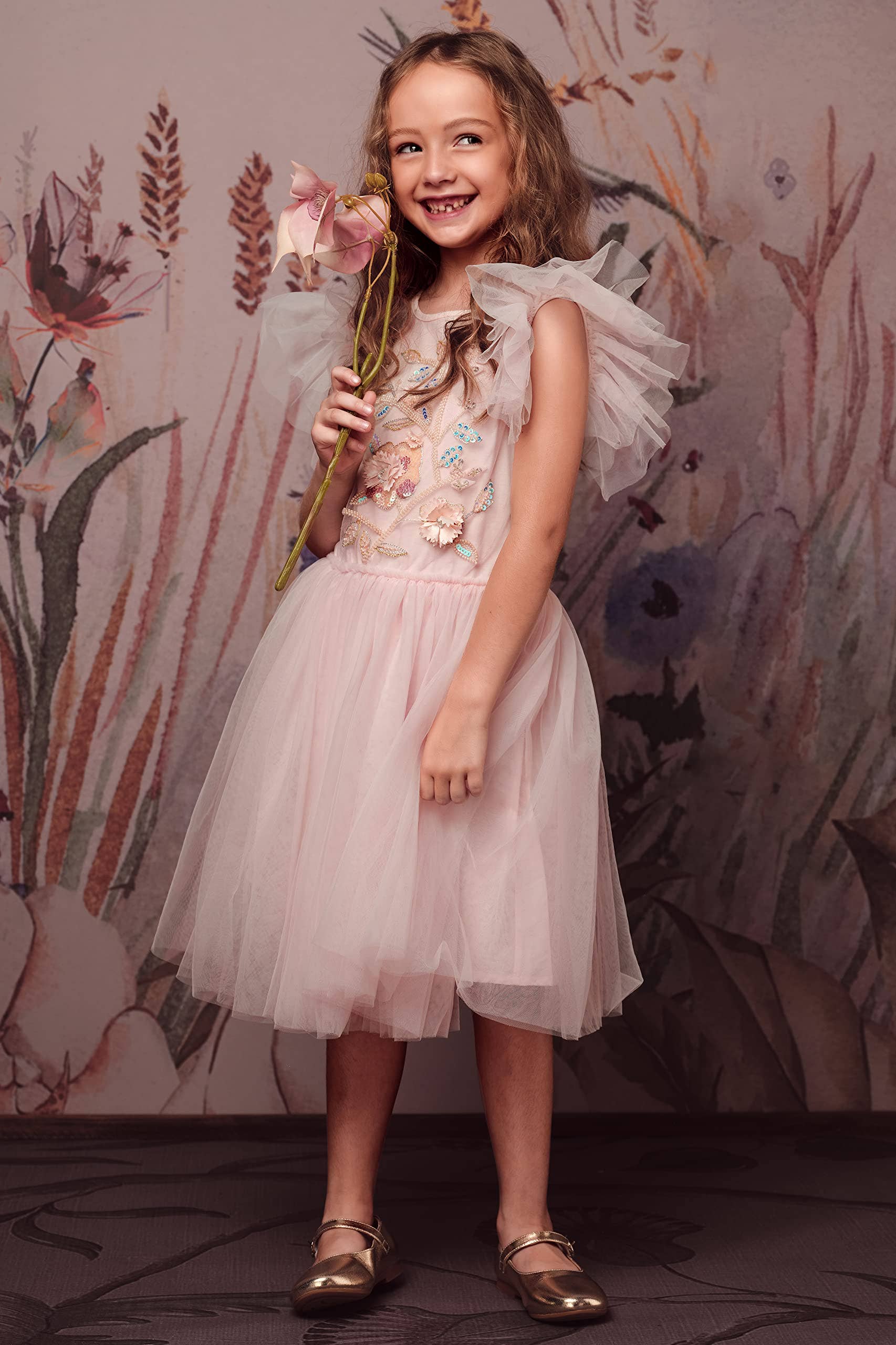 Embroidered Lace Flower Fairy Girl Dress