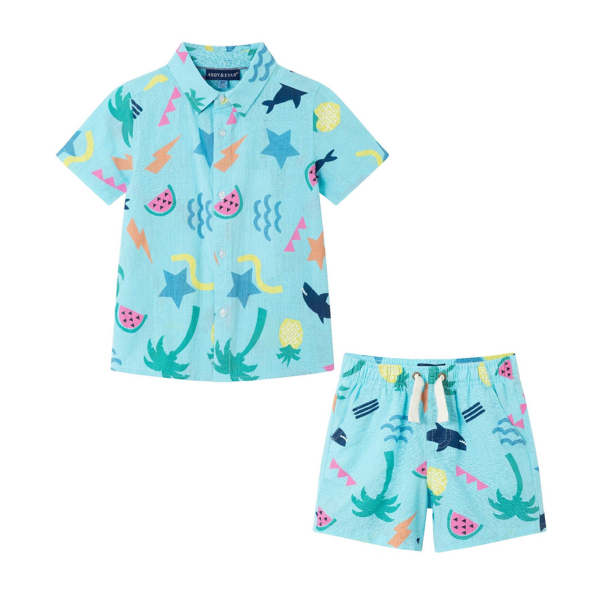 Fun Print Buttondown Set | Tropical Adventure