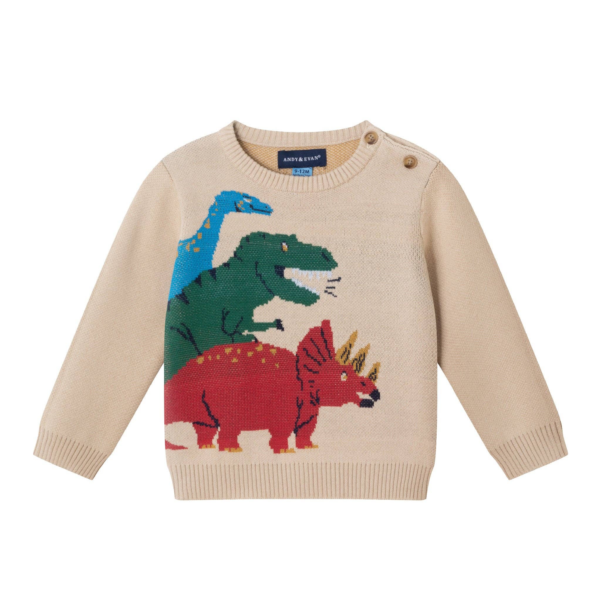 Infant Baby Sweater Set | Beige Dino