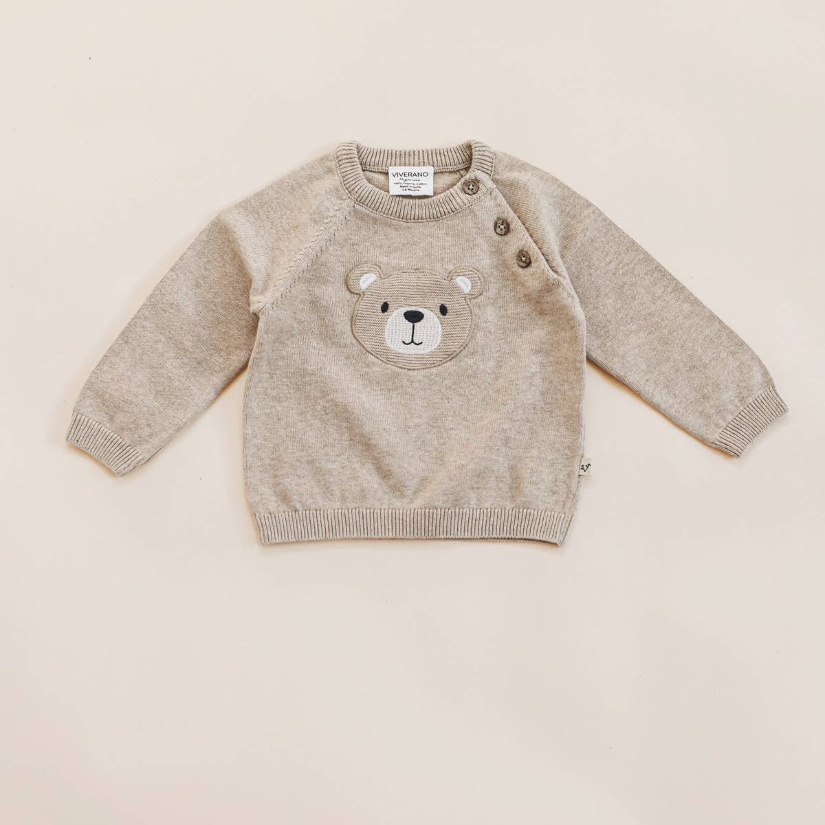 ORGANIC Teddy Bear Applique Baby Raglan Pullover