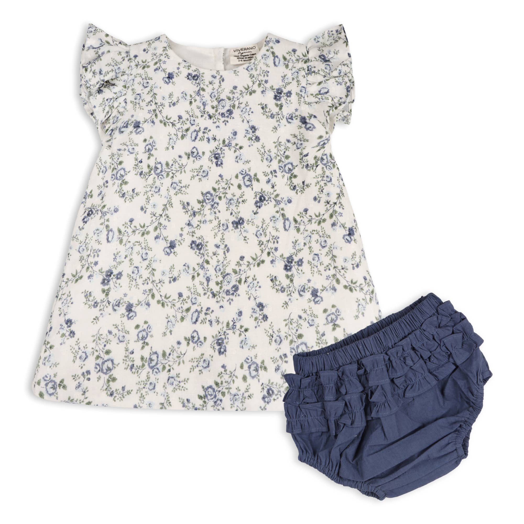 Organic Celia Floral Baby Bow Blouse +Bloomer