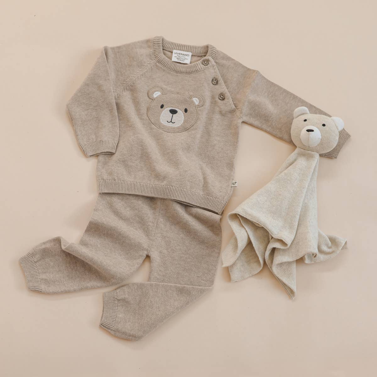 ORGANIC Teddy Bear Applique Baby Raglan Pullover