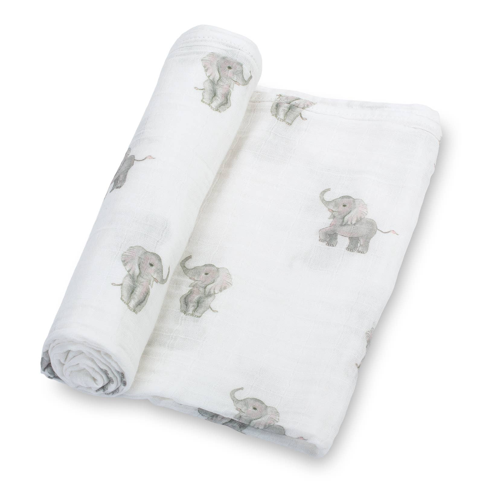 Baby Elephant Muslin Swaddle Blanket