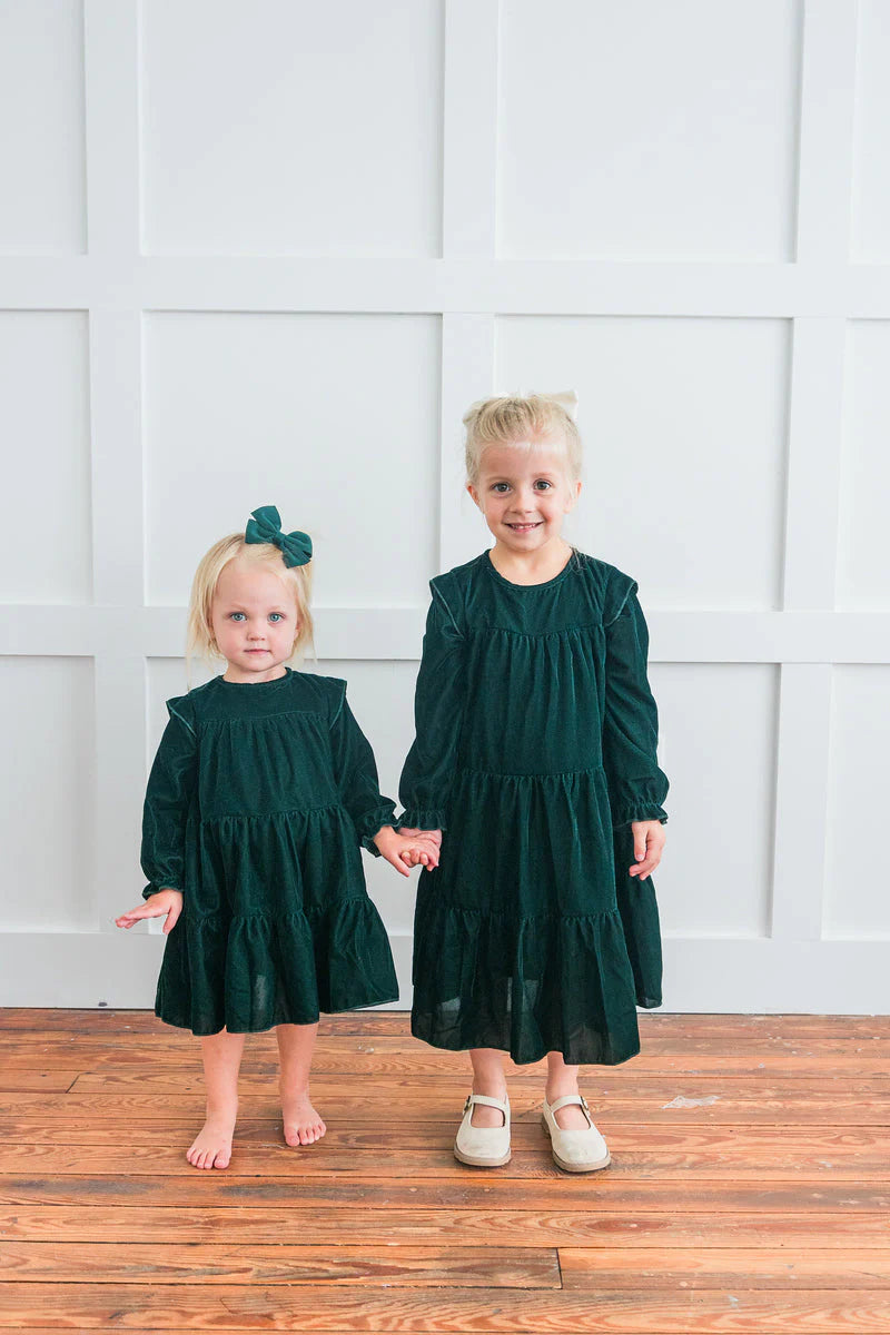 Velvet Green Baby Dress