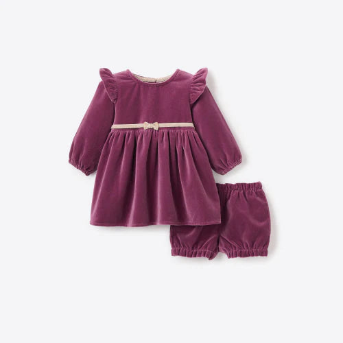 Tulipwood Velveteen Bow Dress