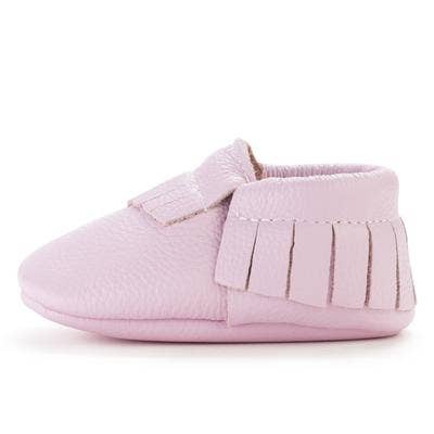 Lavender Genuine Leather Baby Moccasins - House of LooLous