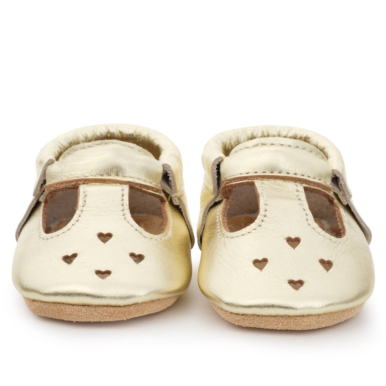 Mary Jane Baby Moccasins - Leather Baby Shoes (Gold)