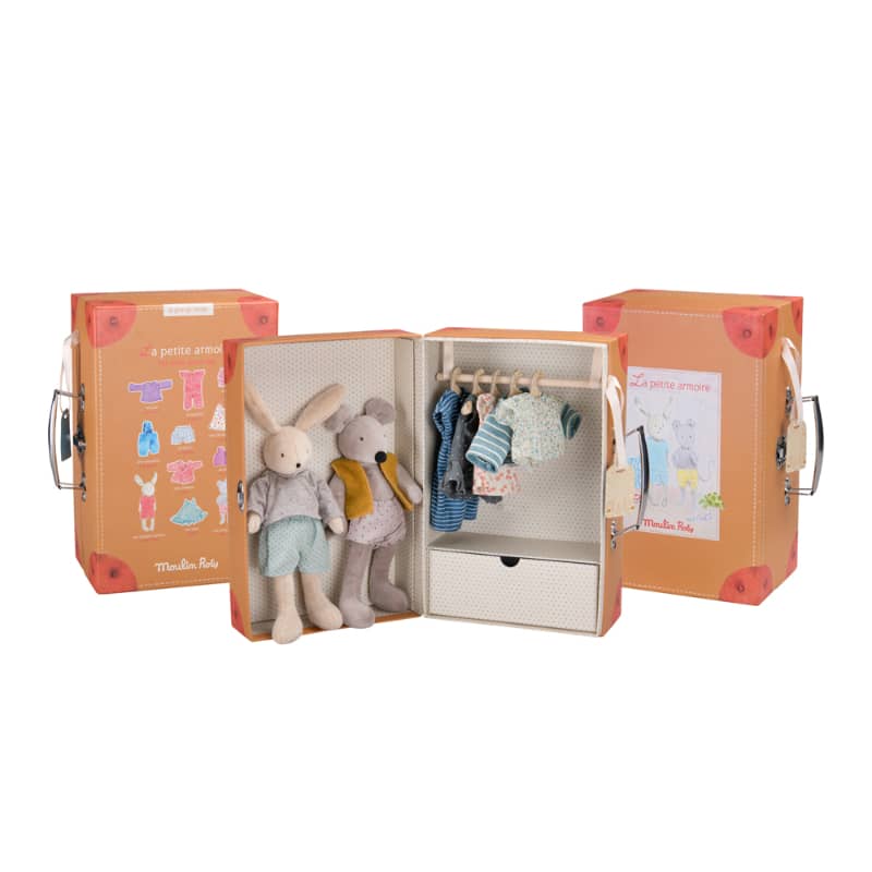 Suitcase Rabbit & Mouse Wardrobe - Stuffed Toy