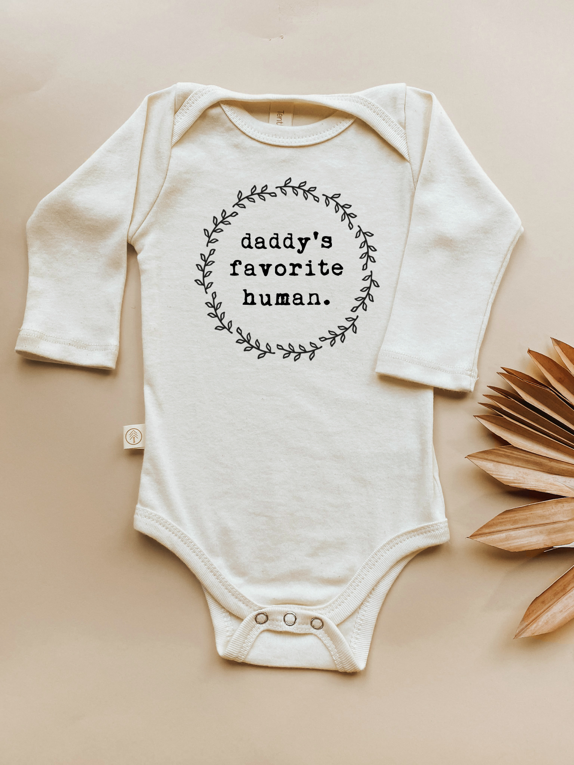 Daddys Favorite Human Organic Cotton Bodysuit | Long Sleeve