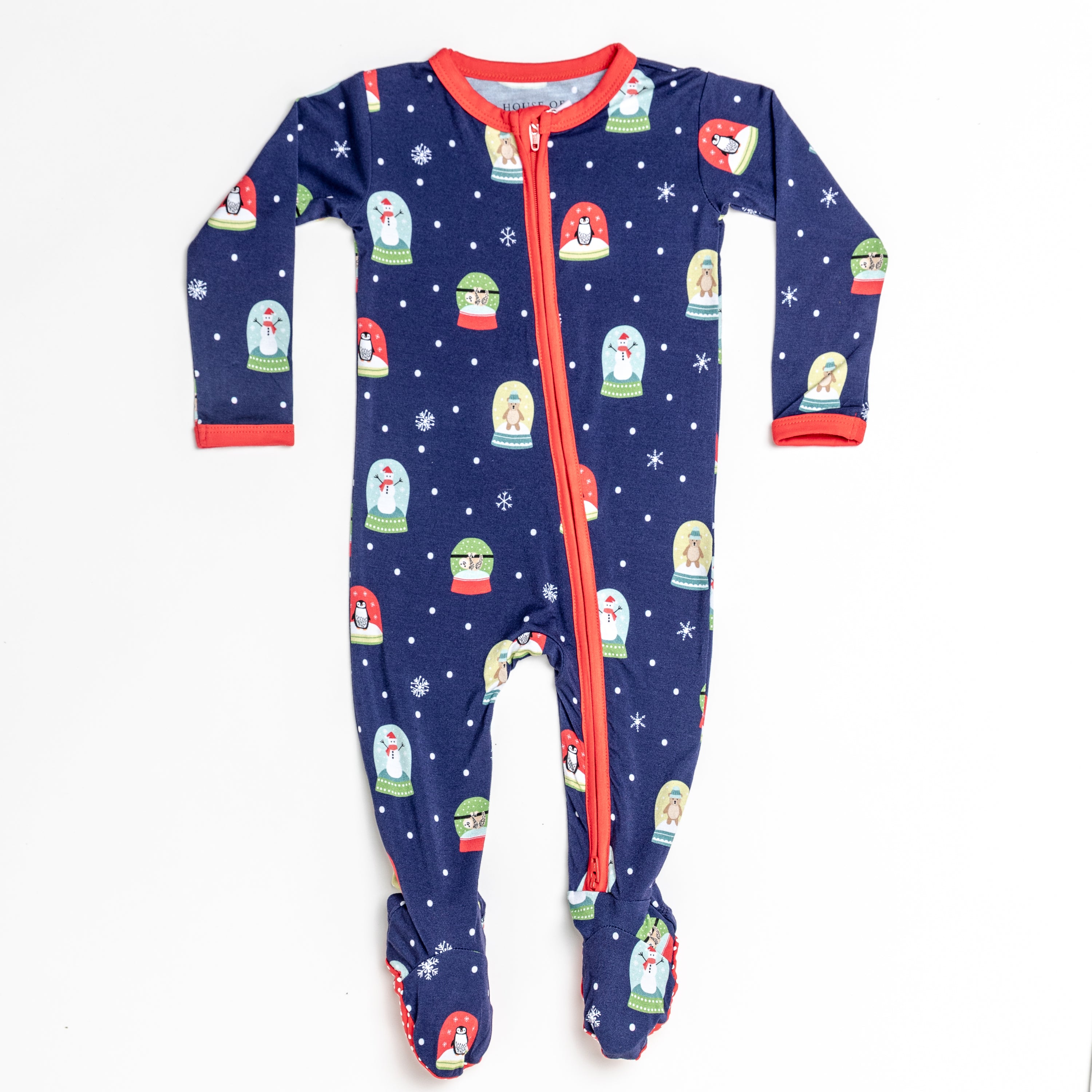 Let it Snowglobe Footed Zippy Bamboo Pajamas