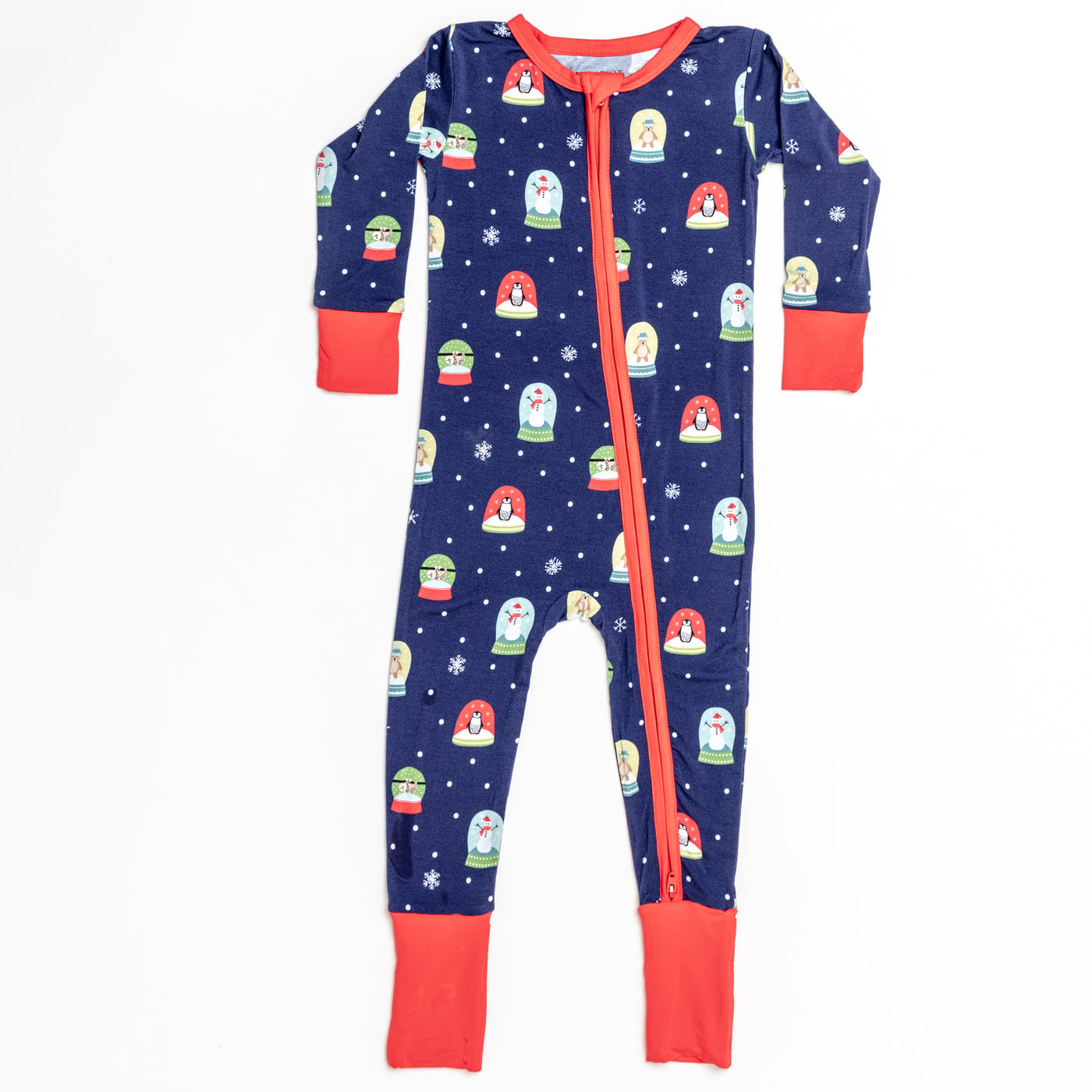 Let it Snowglobe Zip Romper Bamboo Pajamas | Final Sale