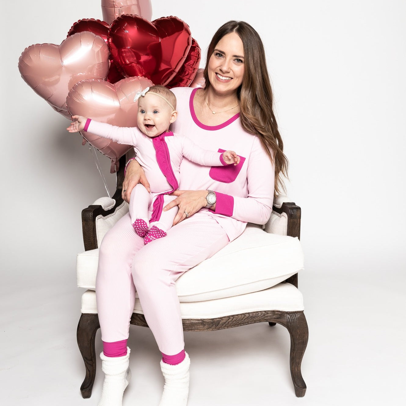 Dream in Pink Ribbed Zippered Footie