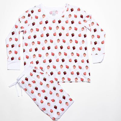 ILY Berry Much Strawberry Women's Two-Piece Bamboo Pajama Set