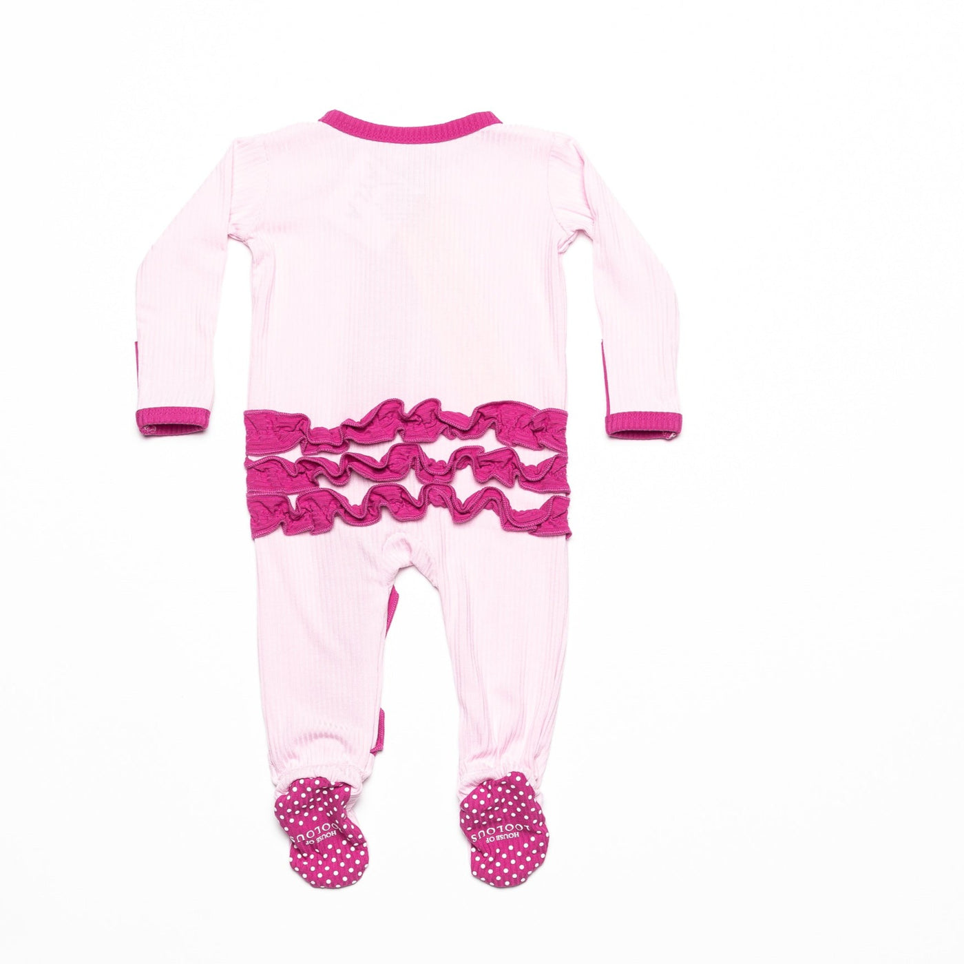 Dream in Pink Ribbed Zippered Footie