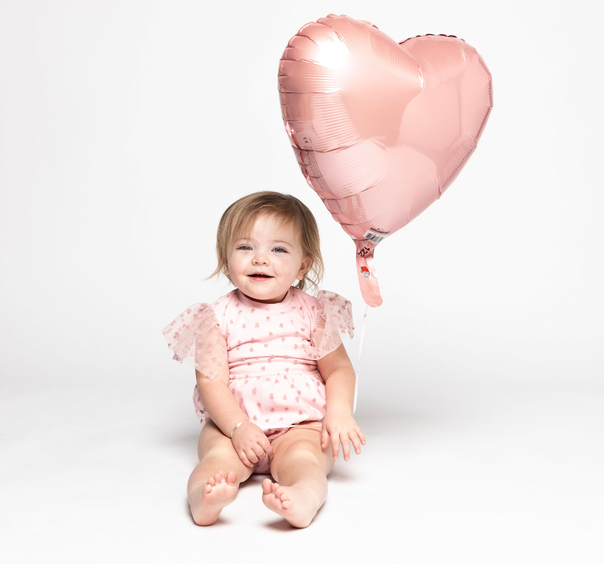 Heart to Heart Pink Tulle Baby Romper