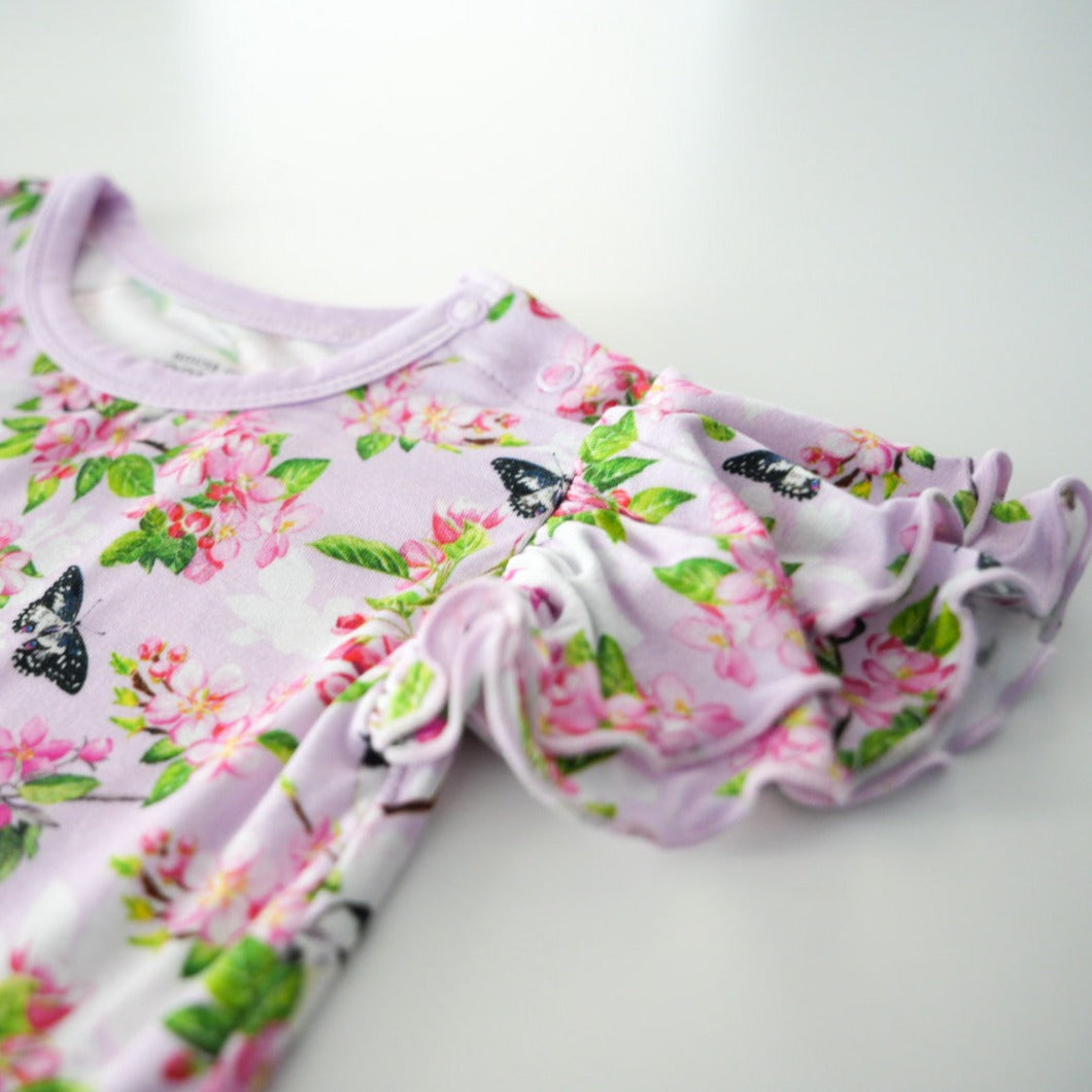 Seventh Blossom Ruffled Bodysuit Twirl Dress