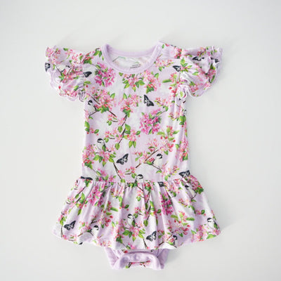 Seventh Blossom Ruffled Bodysuit Twirl Dress